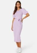 BUBBLEROOM Linnelle knitted puff sleeve dress Lilac S