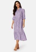 Happy Holly Serene puff sleeve dress Lavender / Patterned 44/46