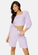 ONLY Caro 3/4 Balloon Linen Blend Top Pastel Lilac M