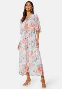 BUBBLEROOM Summer Luxe Frill Maxi Dress Pink / Floral XL