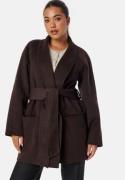 BUBBLEROOM Lilah Belted Wool Coat Black XS