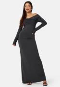 BUBBLEROOM Off Shoulder Maxi Dress Dark grey L