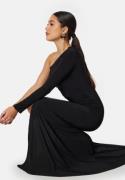 John Zack Long Sleeve One Shoulder Maxi Dress Black XL (UK16)