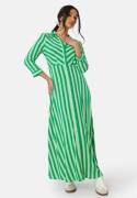 Y.A.S Savanna Long Shirt Dress Quiet Green Stripes L