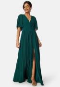 Bubbleroom Occasion Pleated Slit Gown  Dark green 36