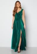 Goddiva Glitter Wrap Maxi Dress Emerald XXL (UK18)