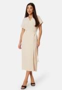 BUBBLEROOM Matilde Wrap Dress Light beige S