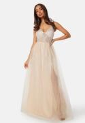Bubbleroom Occasion Pearl embroidered tulle gown Light champagne 40