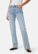 Pieces Pckelly Mid Waist Straight Jeans Light Blue Denim 32/32