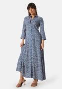 Y.A.S Savanna Long Shirt Dress Bluing AOP:Disty Flo M