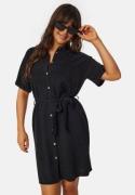 Pieces Pcvinsty Linen Shirt Dress Black L