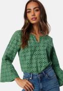 Happy Holly Noralie Broderie Anglaise Blous Green 44/46