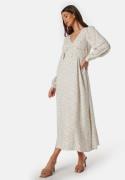 BUBBLEROOM Viscose V-neck Maxi Dress Offwhite/Patterned 40