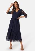 Happy Holly V-neck Lace Midi Dress Dark blue 40/42