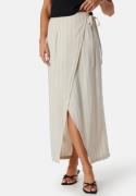 VERO MODA Vmmindy High Waist long wrap linen skirt Beige/Striped 36