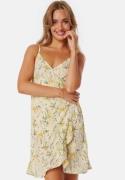 BUBBLEROOM Flounce Short Strap Dress Yellow/Patterned S