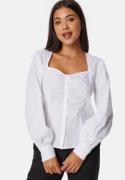 BUBBLEROOM Sweetheart Neck Poplin Shirt White 36