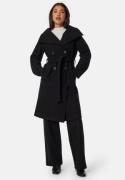 BUBBLEROOM High Neck Midi Coat Black S