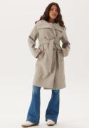 BUBBLEROOM High Neck Midi Coat Light beige XS