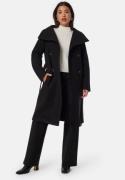 BUBBLEROOM High Neck Midi Coat Black L