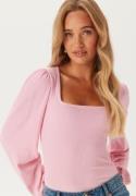 BUBBLEROOM Square Neck Balloon Sleeve Top Light pink XS