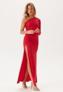 John Zack Long Sleeve One Shoulder Maxi Dress Red XXS (UK6)