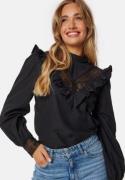 BUBBLEROOM Frill Lace Blouse  Black XS