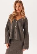 Pieces Pcnuna Ls V-neck Knit Cardigan Morel Detail:MELANGE M