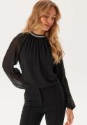 VILA Vianlis High Neck L/S TOP TOP  Black Beauty 34