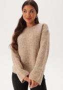 SELECTED FEMME Slfalva Structure Ls Knit O-neck Irish Cream Detail:bir...