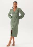 BUBBLEROOM Structure Button Midi Dress Dusty green M