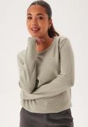 VILA Viril O-neck L/S Knit Top Oil Green Detail:MELANGE XL