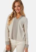 VERO MODA Vmwigga L/S CONTRAST TOP Pumice Stone Det:Moon Rock Ctr L