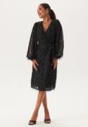 VILA Vifeather L/S MIDI WRAP DRESS  Black 42