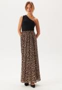 BUBBLEROOM Mesh Wide Maxi Skirt Leopard XL