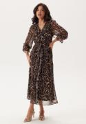 BUBBLEROOM Flounce Midi Dress Leopard XL