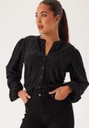 BUBBLEROOM Long Sleeve Button Blouse Black S