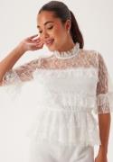 BUBBLEROOM Frill Lace Blouse White 34