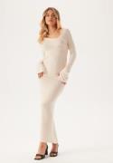 BUBBLEROOM Asymmetric Knitted Dress Light beige XS