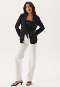 BUBBLEROOM Front Tie Structured Blazer Black 40