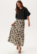 BUBBLEROOM Isa Satin Skirt Black/Patterned M