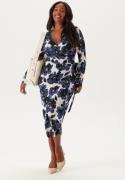 Happy Holly Long Sleeve Wrap Dress Patterned 48/50