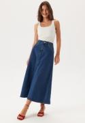 Pieces Pcabbi Mw A-shape Ankle Skirt  Medium Blue Denim M