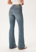 BUBBLEROOM High Flare Superstretch Jeans Blå sliten (Blue worn) 44