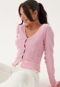 BUBBLEROOM Pointelle Cardigan Top Light pink XL