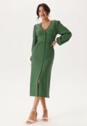 BUBBLEROOM Structure Button Midi Dress Green M