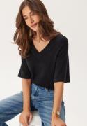 Object Collectors Item Objthess 2/4 LO V-NECK KNIT TO Black XS