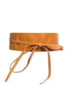 Pcvibs Leather Tie Waist Belt Noos Bælte Brown Pieces