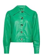 Josefina Jacket Læderjakke Skindjakke Green Gina Tricot