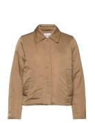 Minimal Padded Satin Jacket Foret Jakke Brown Calvin Klein
